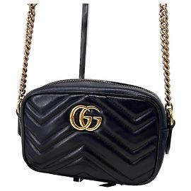 Gucci Borsa a tracolla mini GG Marmont nera