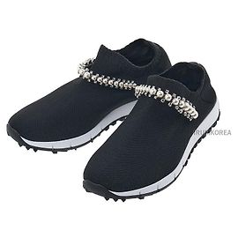 Jimmy Choo Sneaker slip-on in maglia BQT BLACK WHITE da donna