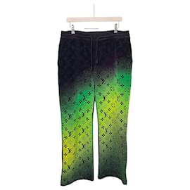 Louis Vuitton Pantaloni della tuta in velluto sfumato multicolore con monogramma