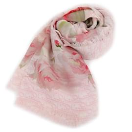 Sciarpa quadrata con motivo rosa dipinta - Dior