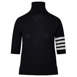 Entspannter Kurzarm-Rollkragen aus feiner Merinowolle - Thom Browne