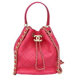 Rosa Beutelhandtasche mit Kordelzug - Chanel