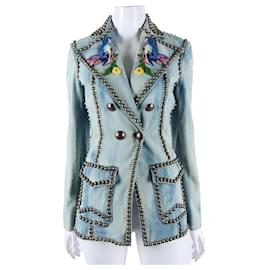 Denim-Jacke mit Nieten - Gucci