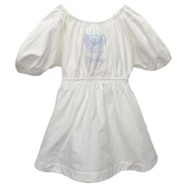 Weißes Thomas Bear Seidenkleid für Kinder - Burberry