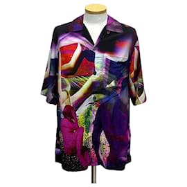 Camicia a maniche corte in viscosa di rayon stampata - Prada