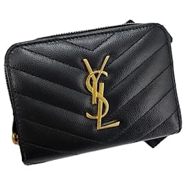 Monogram Compact Wallet Schwarz - Saint Laurent