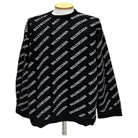 Cashmere-Strick mit durchgehendem Logo - Balenciaga
