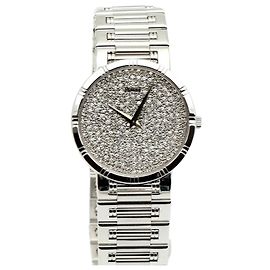 Piaget Relógio Vintage Polo Masculino Unissex Ouro Tamanho Médio Ouro Branco Pavê de Diamantes Tamanho Inteiro Manual