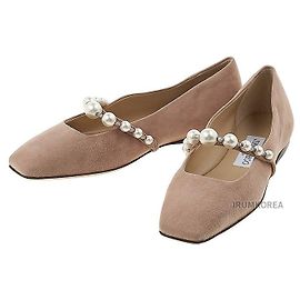Jimmy Choo Ballerine ADE FLAT SZR BALLET PINK WHITE in scamosciato da donna