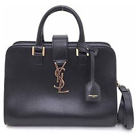 Saint Laurent Sac Tote Cabas Baby Black com Detalhes em Dourado