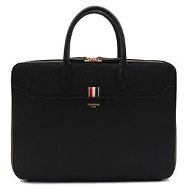 Thom Browne Borsa da Business a Doppio Scompartimento in Pelle Granulata