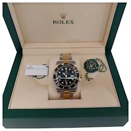 Rolex Orologio Submariner da uomo in oro giallo e nero con quadrante nero