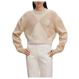 Langarm-Kaschmirpullover für Damen aus Strick Blanc Nautirelle - Hermès