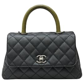 Chanel Serie di piccole borse verdi con manico in lucertola