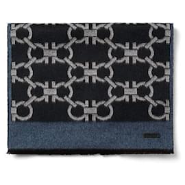 Sciarpa in lana e cashmere con motivo jacquard per uomo - Salvatore Ferragamo
