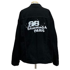 Balenciaga Jeansjacke mit handgezeichnetem BB-Logo