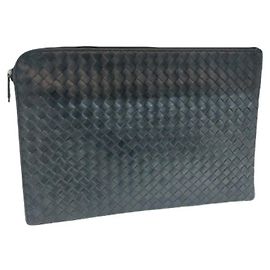 Bottega Veneta Porte-documents Intrecciato pour homme Clutch Noir Large