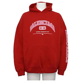 Roter Fleece-Kapuzenpullover Red Artwork Herren T-Shirt - Balenciaga