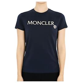 Moncler Kids T-Shirt mit besticktem Logo (Navy)