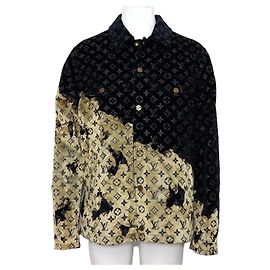 Louis Vuitton Monogramm Herrenjacke aus Denim-Velours-Mischgewebe