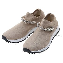 Jimmy Choo Sneakers in maglia con cristalli da donna VERONA AOZ BALLET PINK CRYSTAL