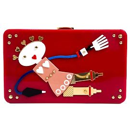 Prada Borsa a tracolla cross body trunk con catena robot in acrilico Cupid Trick Rosso