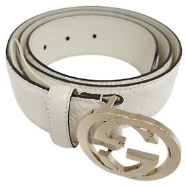 Gucci GG Ledergürtel für Damen Elfenbein