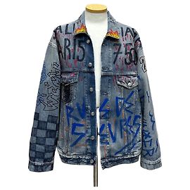 Balenciaga Giacca di jeans oversize con grafica