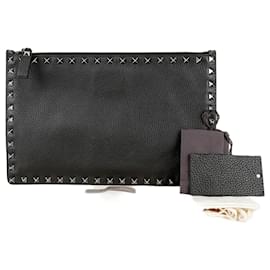 Clutch Rockstud in pelle nera - Valentino