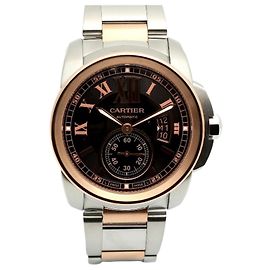 Cartier Orologio Calibre in Oro Rosa da Uomo con Quadrante Cioccolato Grande con Garanzia