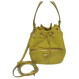 Prada Borsa bucket in Re-Nylon giallo, borsa a tracolla, borsa crossbody