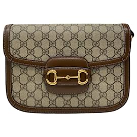 Borsa a Spalla Horsebit GG Medium Marrone - Gucci