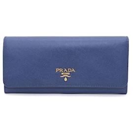 Lange Saffiano-Geldbörse mit goldenem Metalllogo Prada