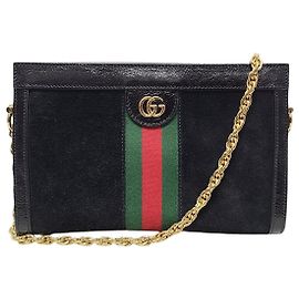 Gucci Bolso de hombro pequeño Ophidia Web en terciopelo negro