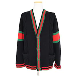 Cardigan in maglia a treccia oversize - Gucci