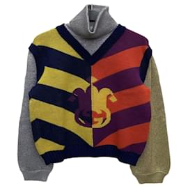 Gestreifter Jacquard-Rollkragenstrick - Gucci