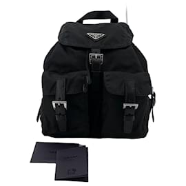 Prada Zaino Re-Nylon con logo Triangle Nero