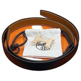 Hermès Cinturón reversible para mujer Gold/Black Girosh Pink Gold