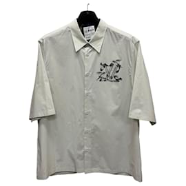Louis Vuitton Camicia a maniche corte in cotone con stampa di uccelli LV