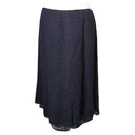 Falda de encaje negro en mezcla de seda Armani Collezioni