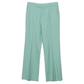 Gucci Pantaloni in lana pregiata color menta Taglia