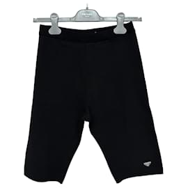 Pantalón biker de punto con logotipo triangular - Prada