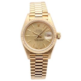 Rolex Datejust Damenuhr aus Gold mit Goldindizes