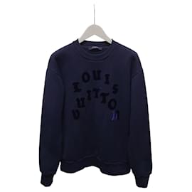 Strickpullover mit Rundhalsausschnitt und dunkelblauem Schriftzug-Logo - Louis Vuitton