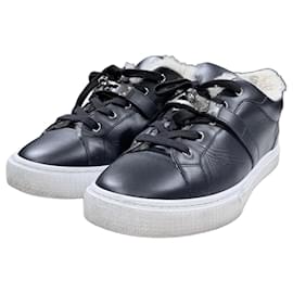 Sneakers Day in lana e pelle di vitello Palladium Noir - Hermès