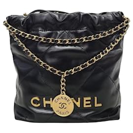 Chanel Mini borsa hobo nera e dorata