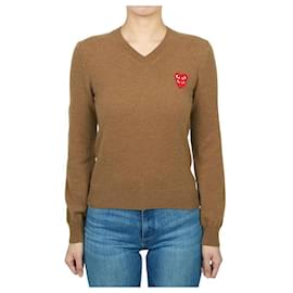 Strickpullover für Damen mit doppeltem roten Logo AZ - Comme Des Garcons