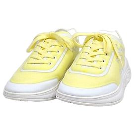 Chanel Gelbe Mesh-Lycra-Sneaker