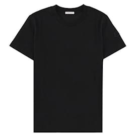 T-Shirt mit kurzen Ärmeln und besticktem Logo Schwarz - Moncler
