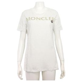 Moncler Camiseta de algodón con logo blanca